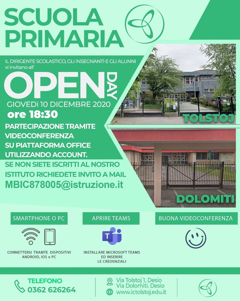 Locandina open day scuola primaria